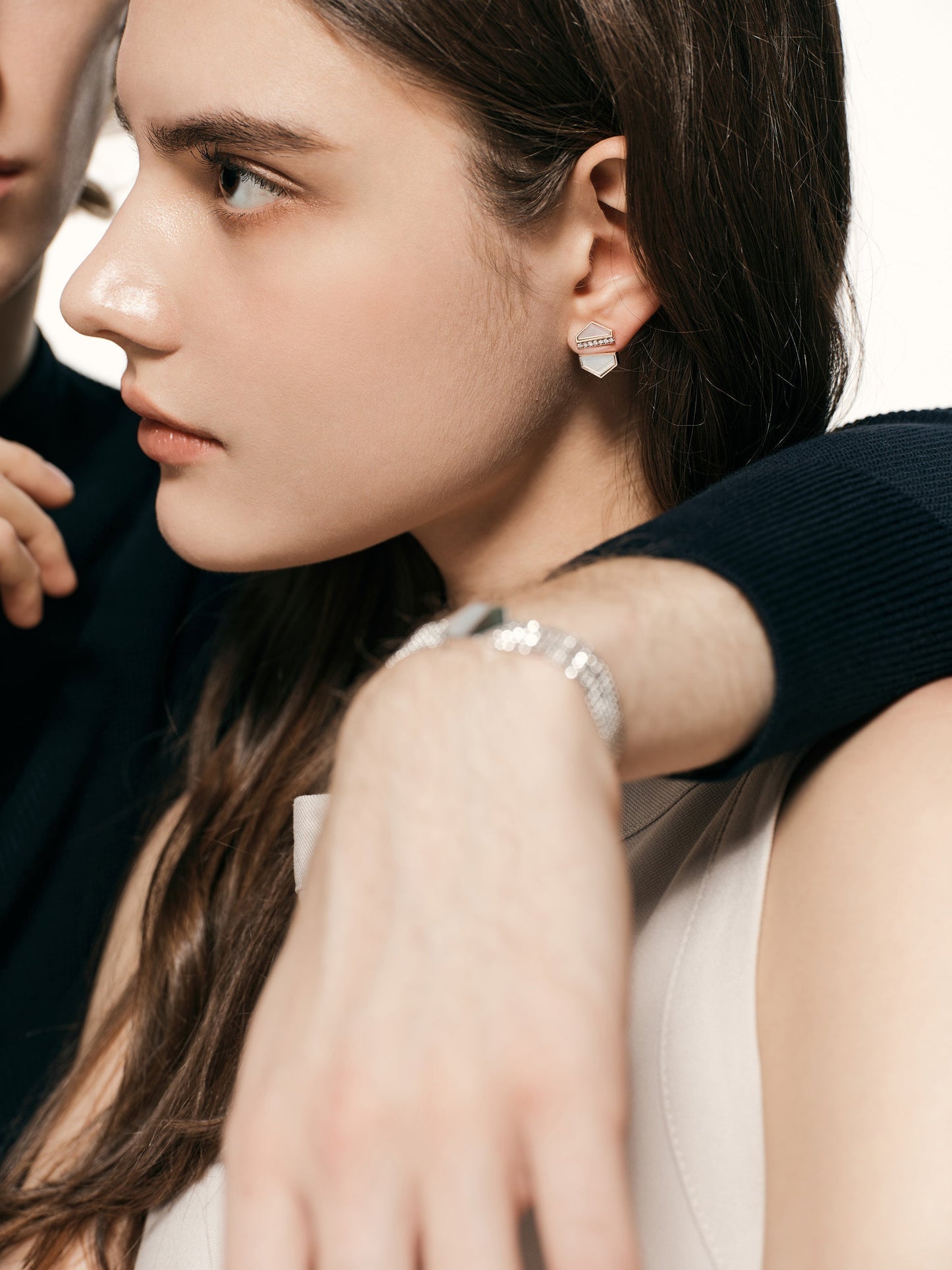 VOID Filled By You Boucle d'Oreilles, Petit, Cornaline, Diamant