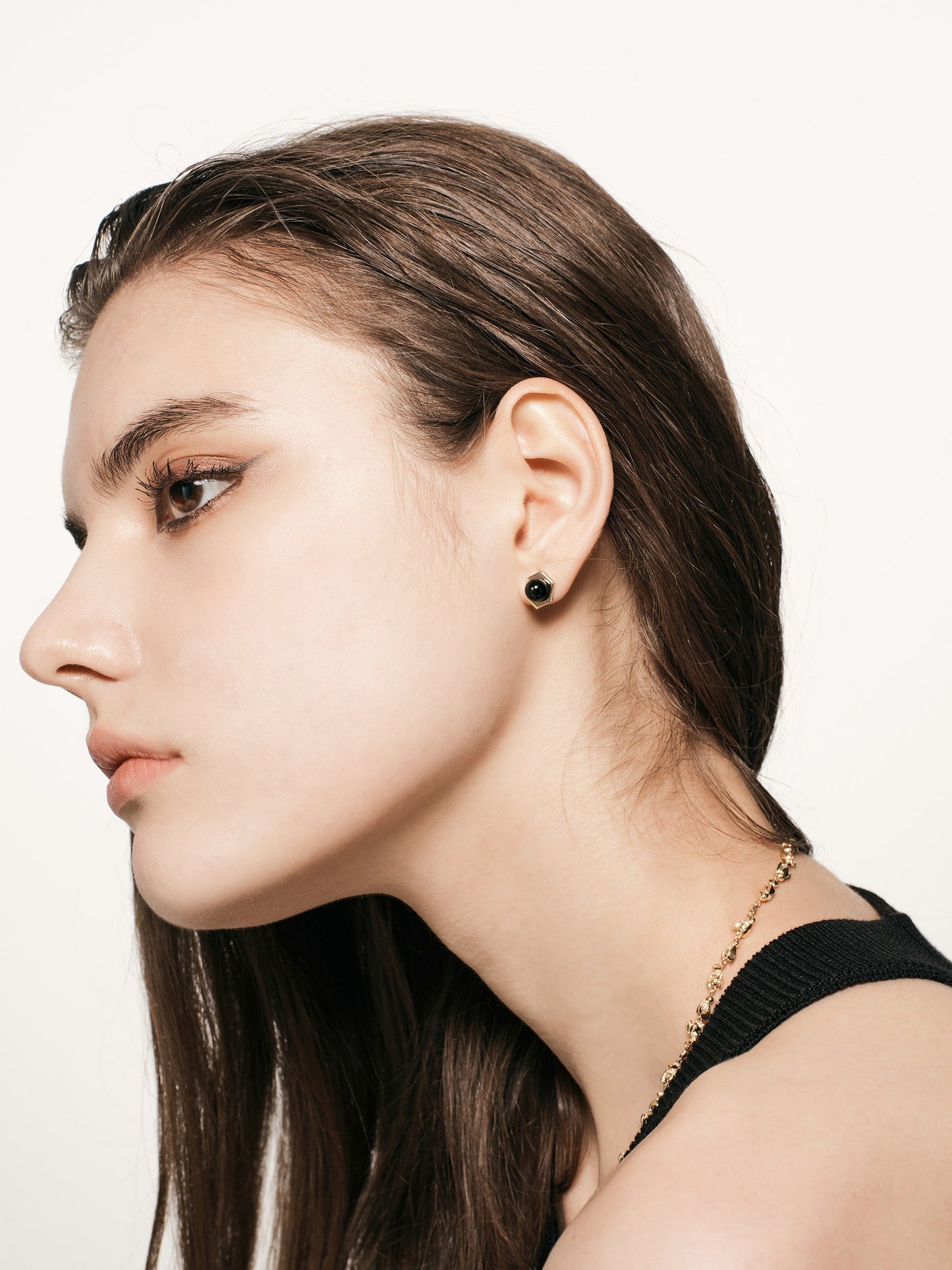 Tergum VII Boucle d'Oreilles, Hex 1, Spinel Noir