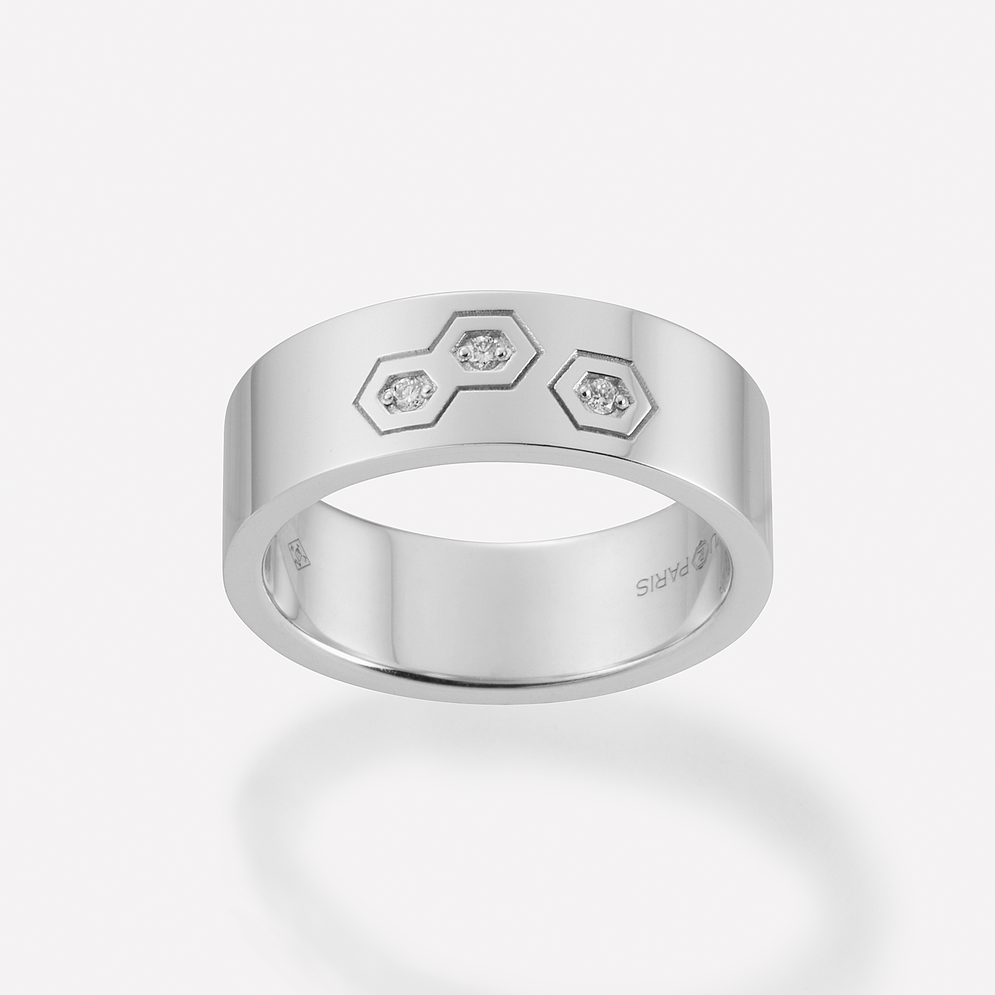 Série Hex Bague, 3 Hex, Diamant Blanc