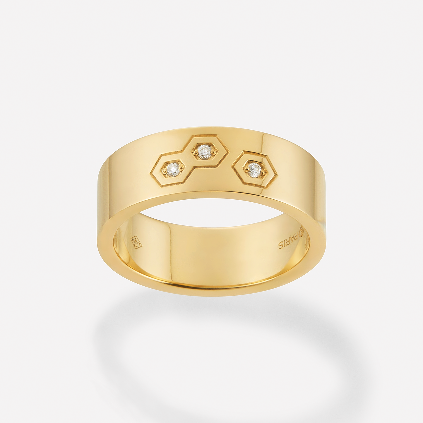 Série Hex Bague, 3 Hex, Diamant Blanc