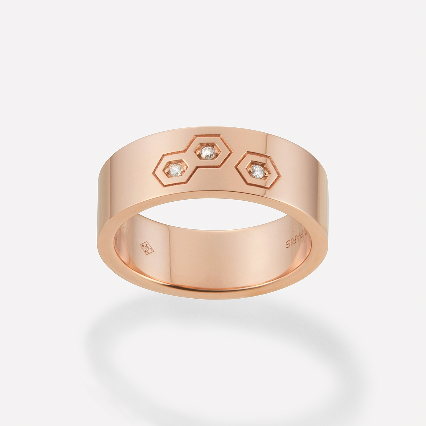 Série Hex Bague, 3 Hex, Diamant Blanc