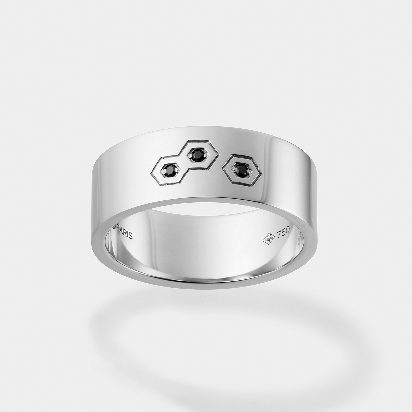 Série Hex Bague, 3 Hex, Diamant Noir