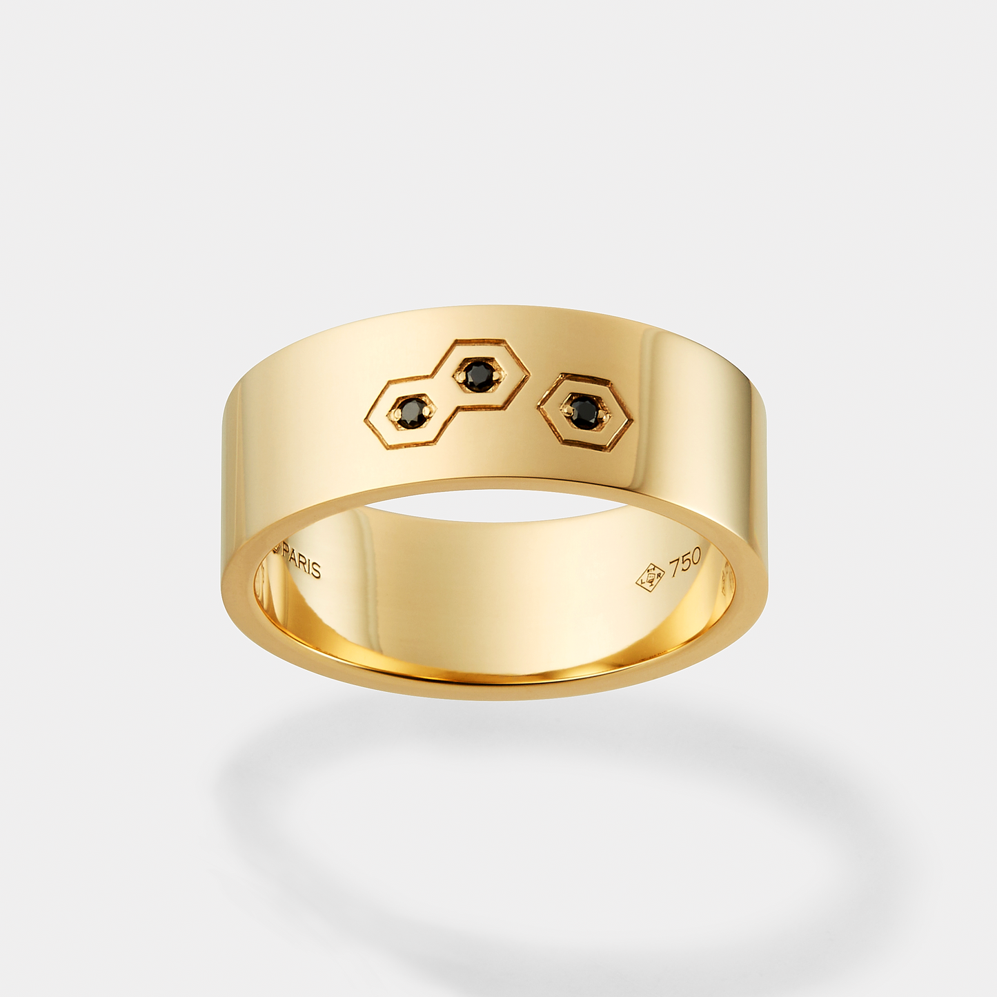 Série Hex Bague, 3 Hex, Diamant Noir