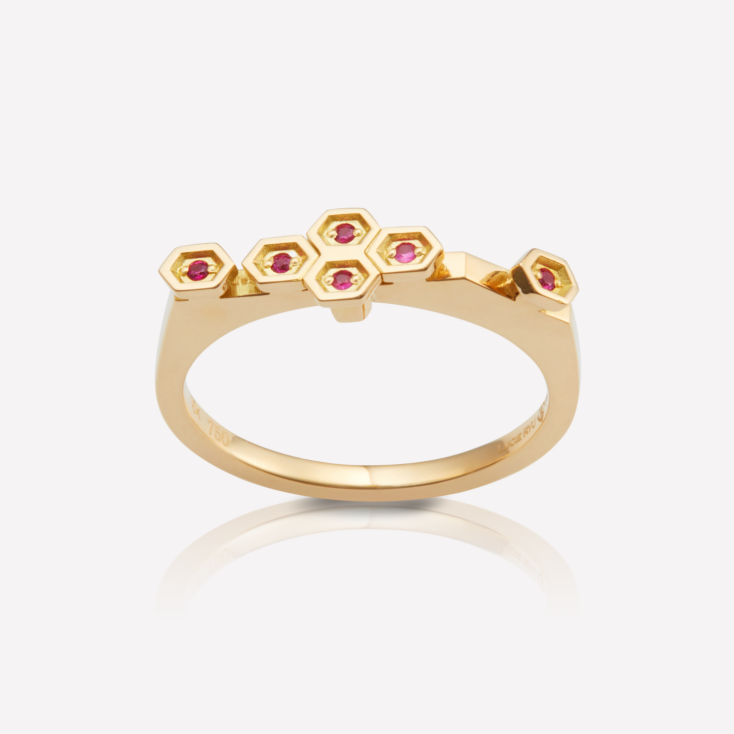 Série Hex Bague, 6 Hex, Rubis
