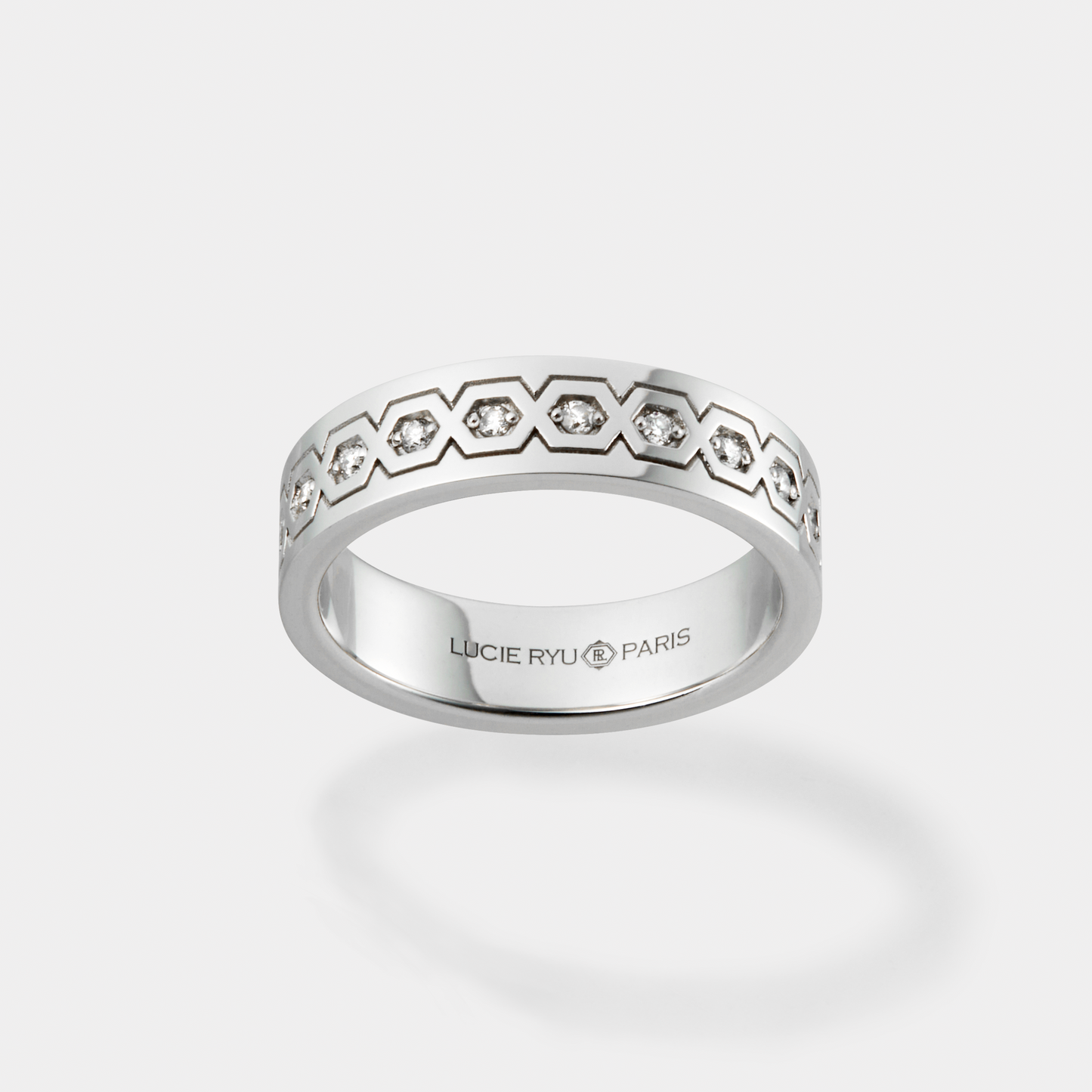 Série Hex Bague, Hex Éternel, Petit, Diamant Blanc