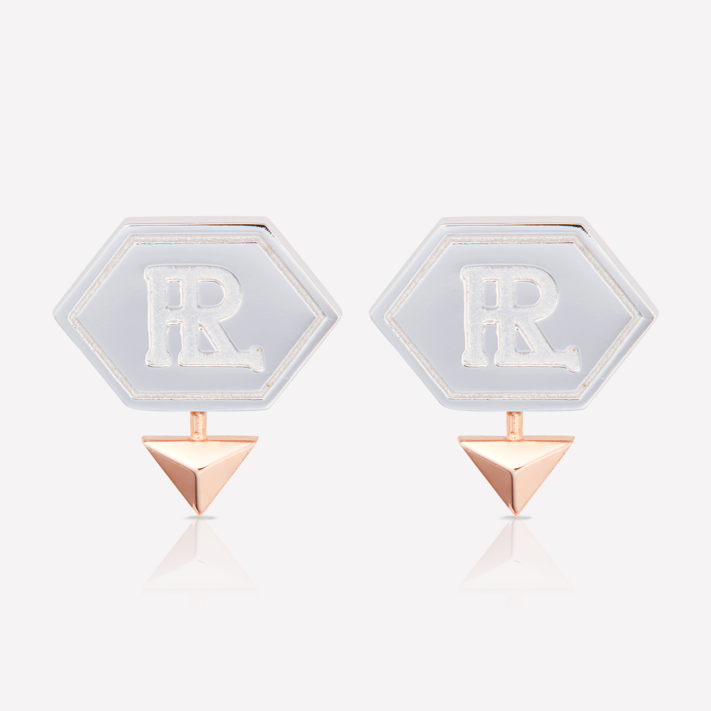 Série Hex Boucle d'Oreille, 2 tons, Rose