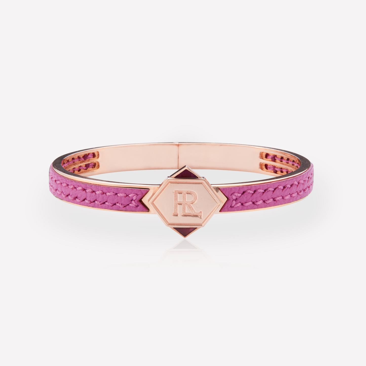 Twined Bracelet en Cuir, Petit, Violet Clair, Améthyste
