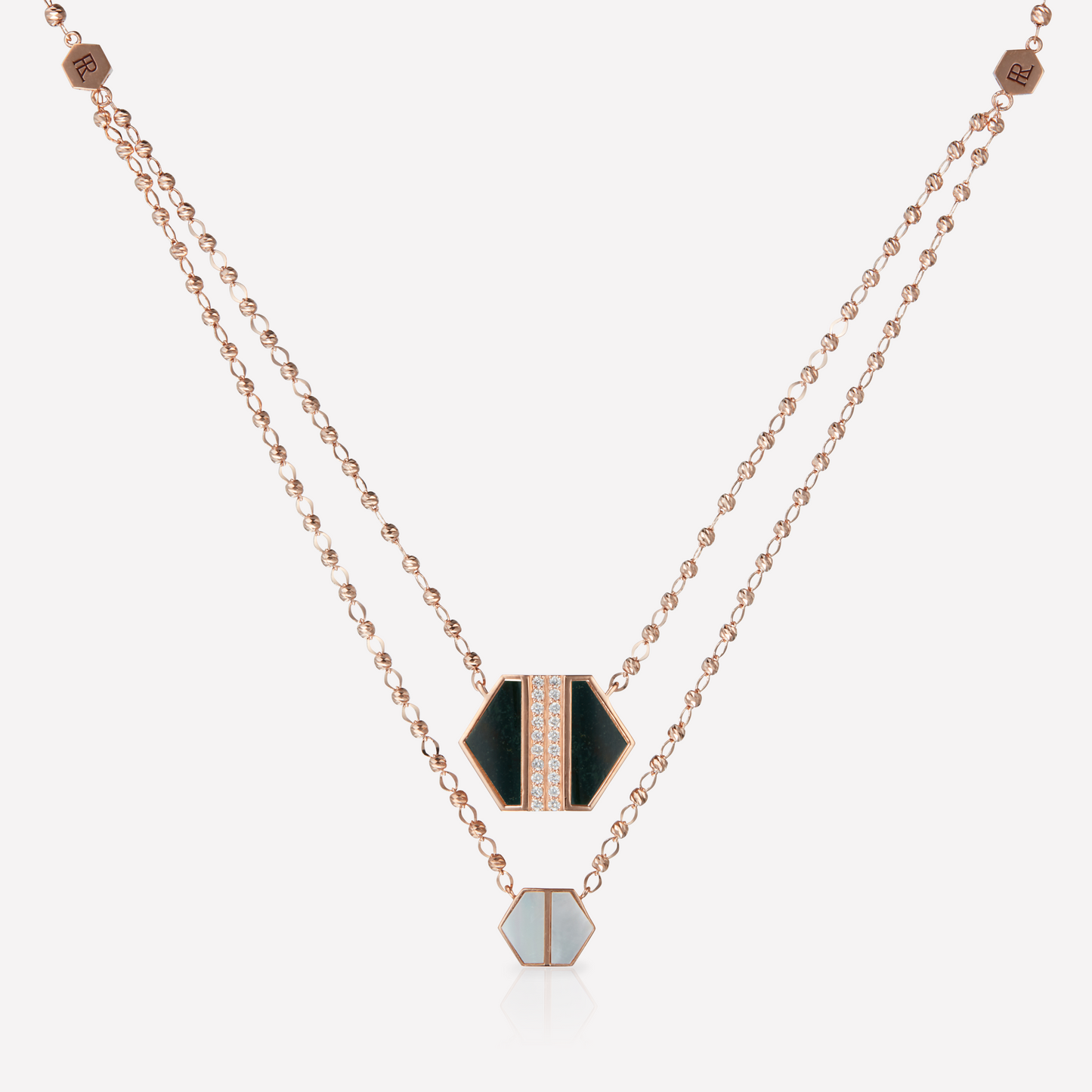 VOID Filled By You Collier, Grand, Jaspe Vert, Diamant G