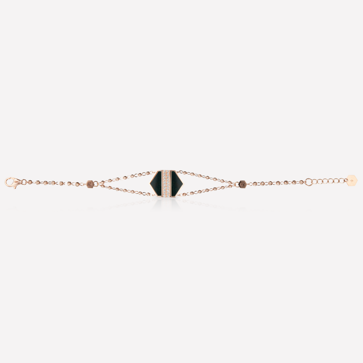 VOID Filled By You Bracelet, Grand, Jaspe Vert, Diamant