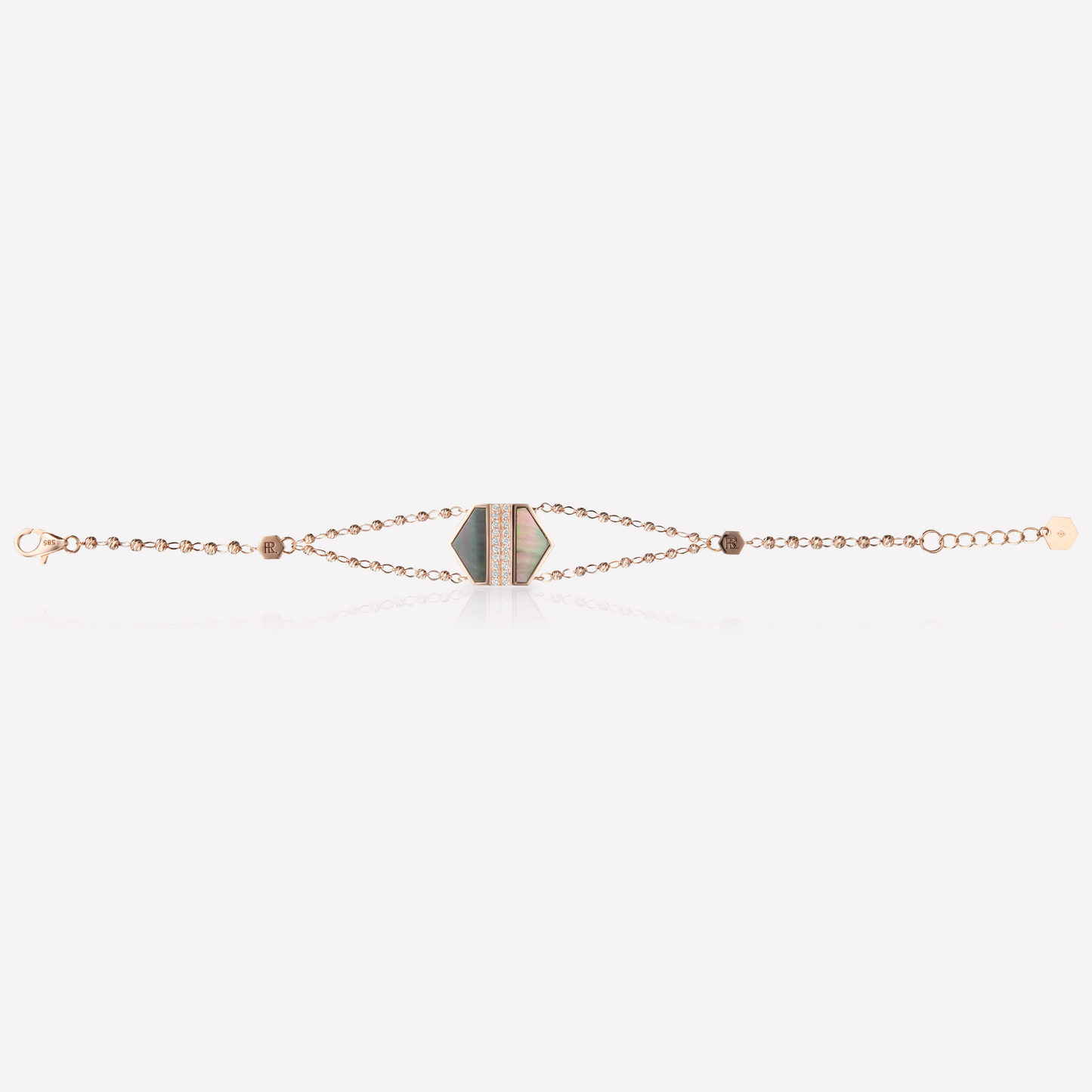VOID Filled By You Bracelet, Grand, Nacre Noir, Diamant