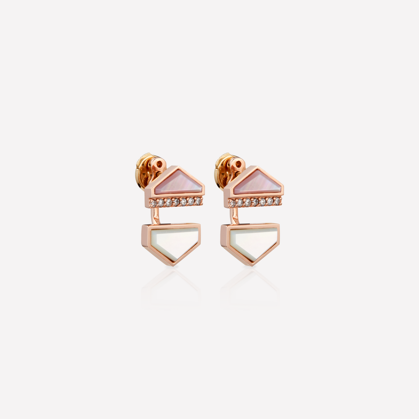 VOID Filled By You Boucle d'Oreilles, Grand, Opale Rose, Diamant