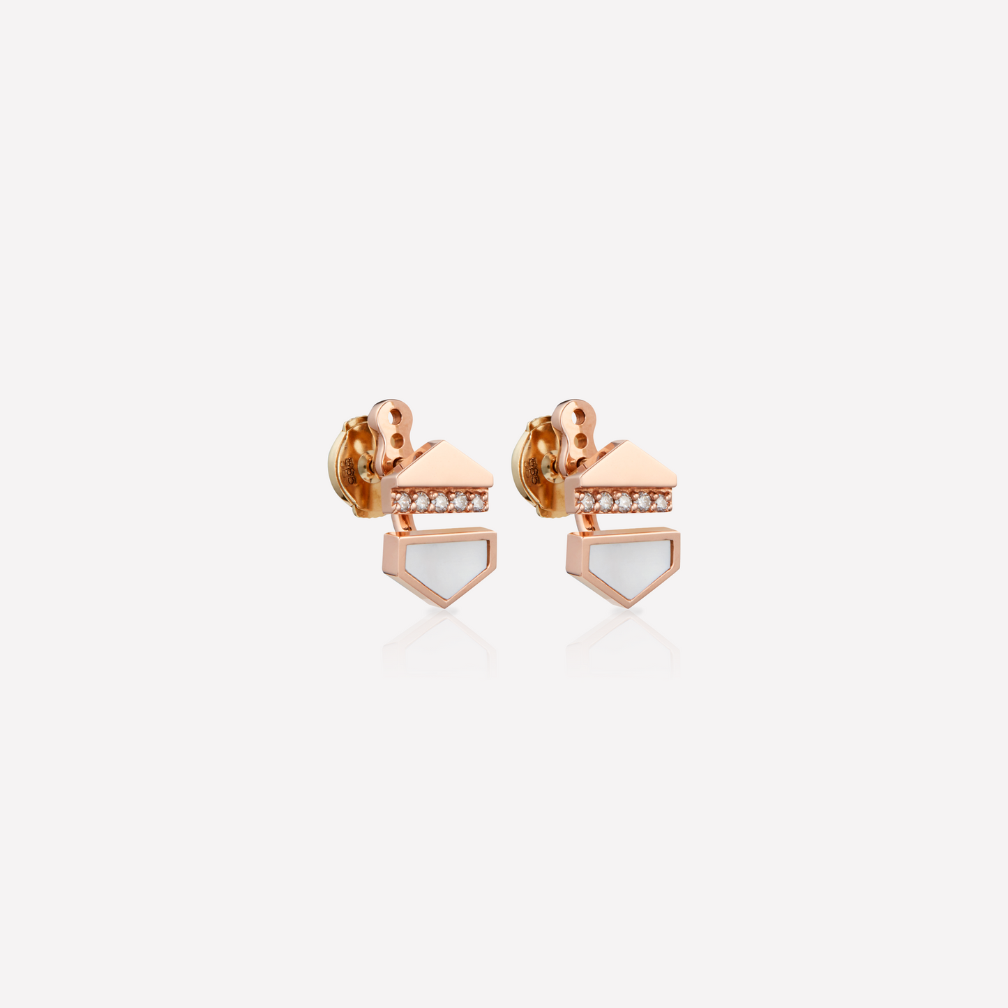 VOID Filled By You Boucle d'Oreilles, Petit, Nacre Blanc, Diamant