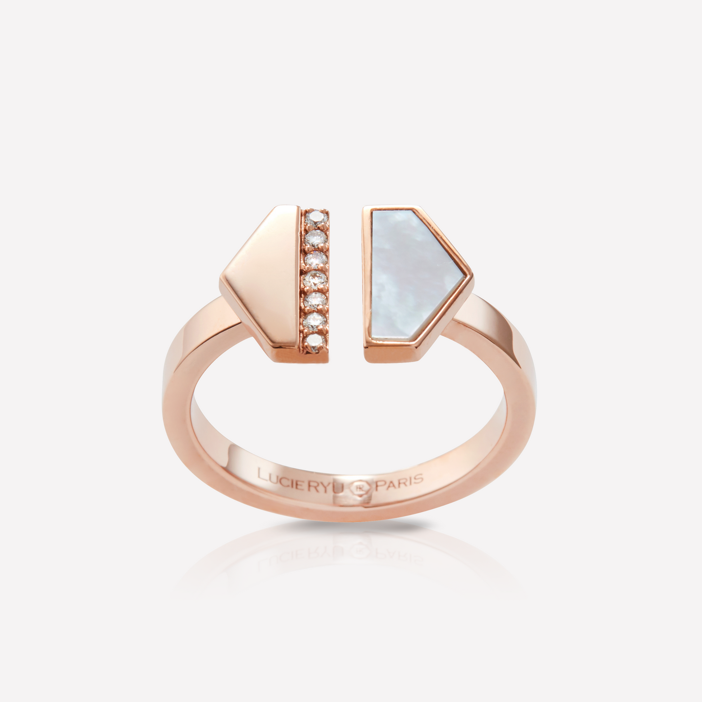 VOID Filled By You Bague, Grand, Nacre Blanc, Diamant