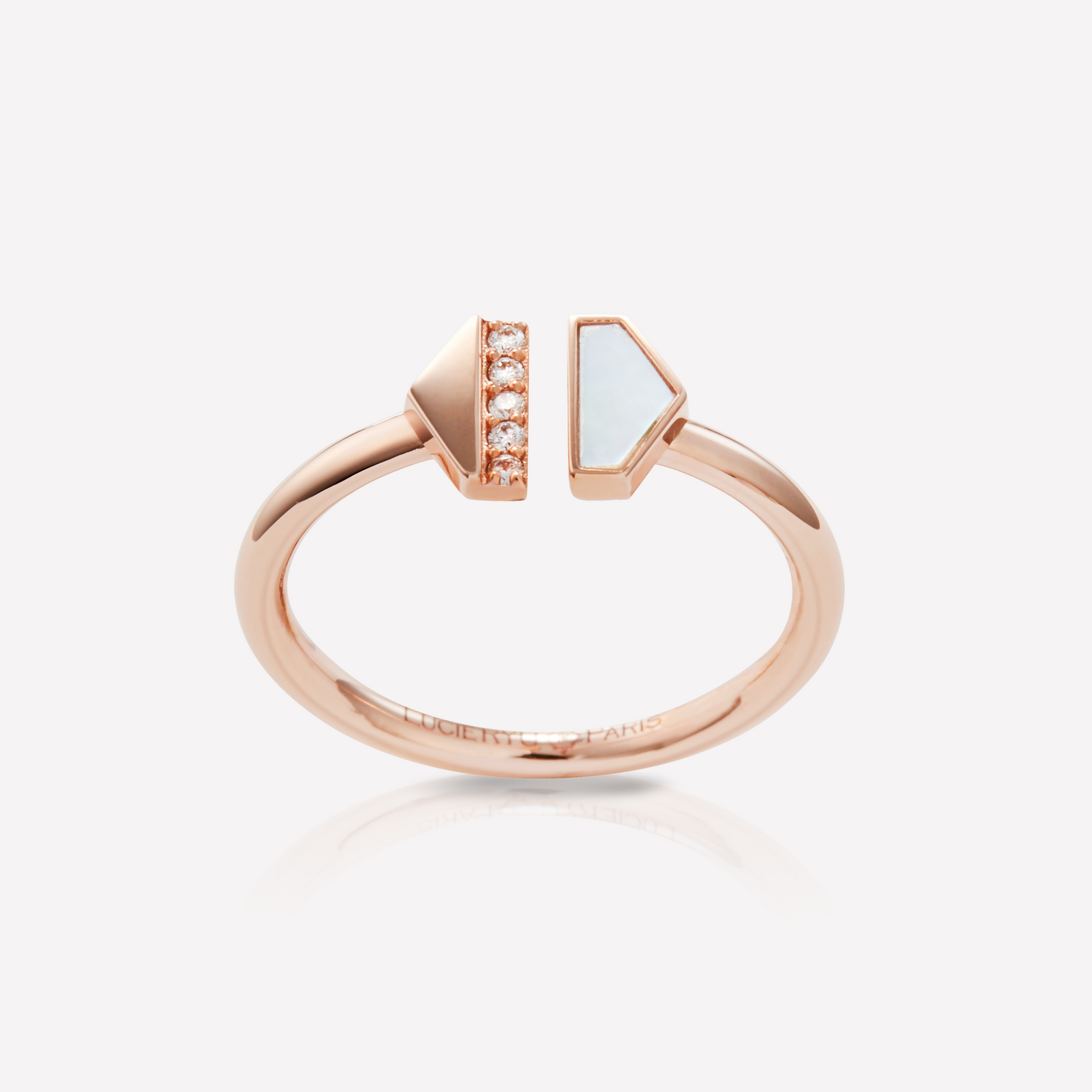 VOID Filled By You Bague, Petit, Nacre Blanc, Diamant