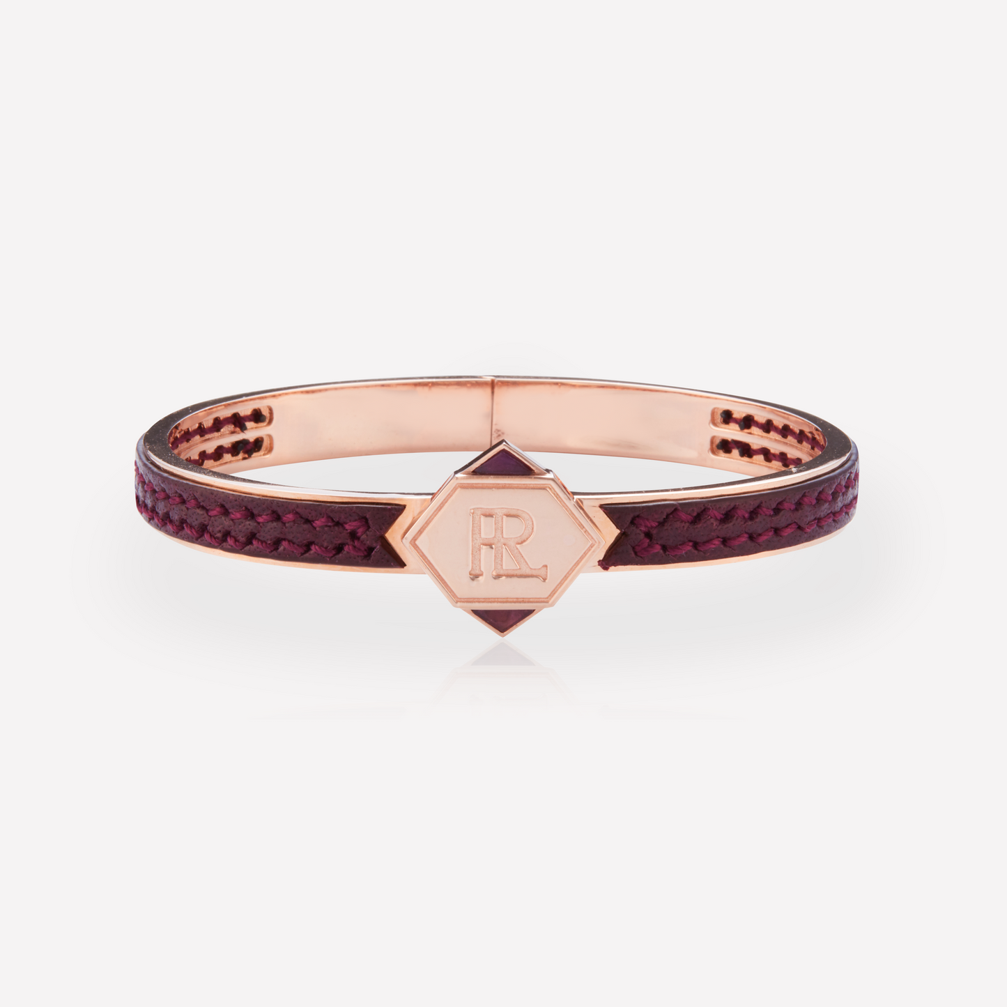 Twined Bracelet en Cuir, Petit, Violet, Améthyste