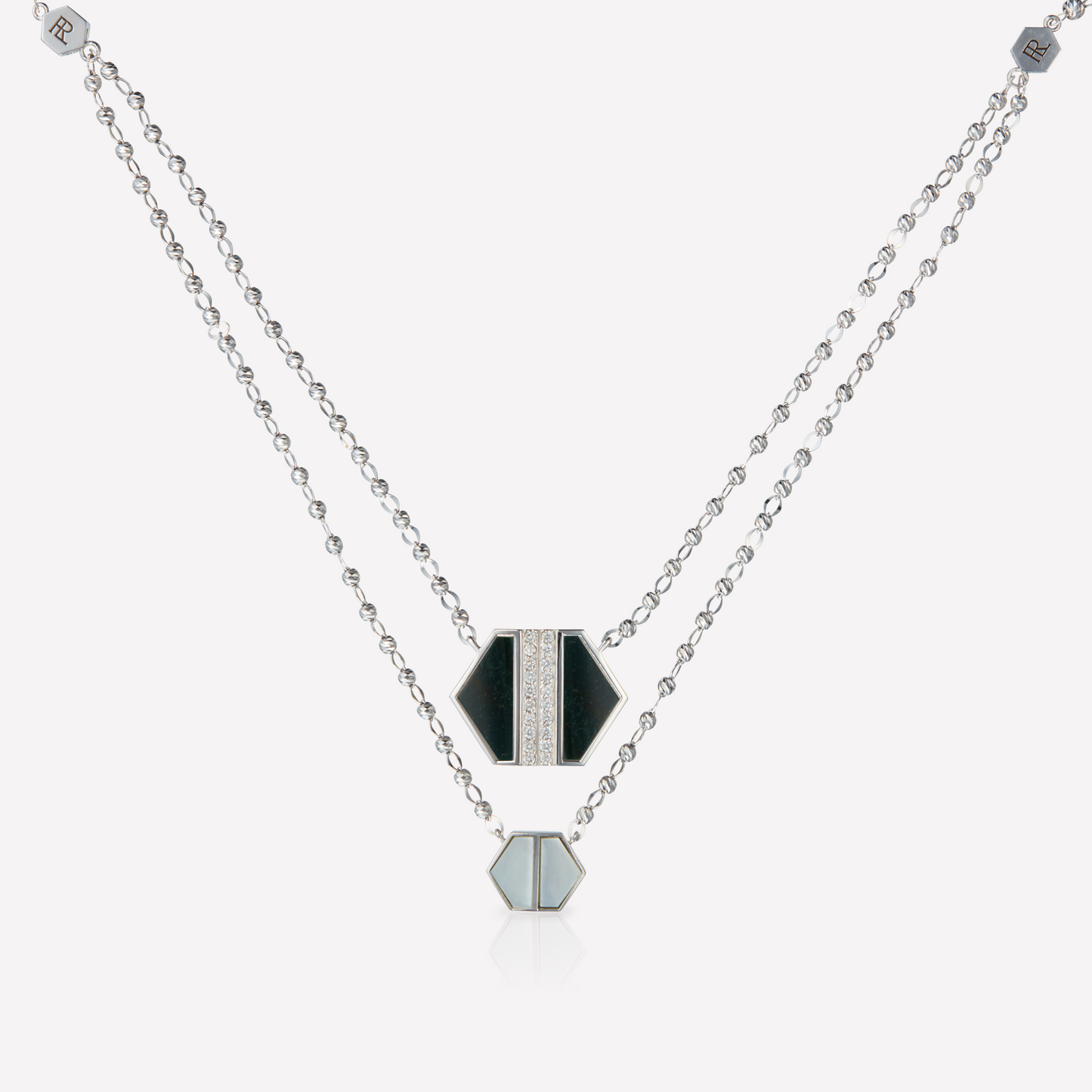 VOID Filled By You Collier, Grand, Jaspe Vert, Diamant G