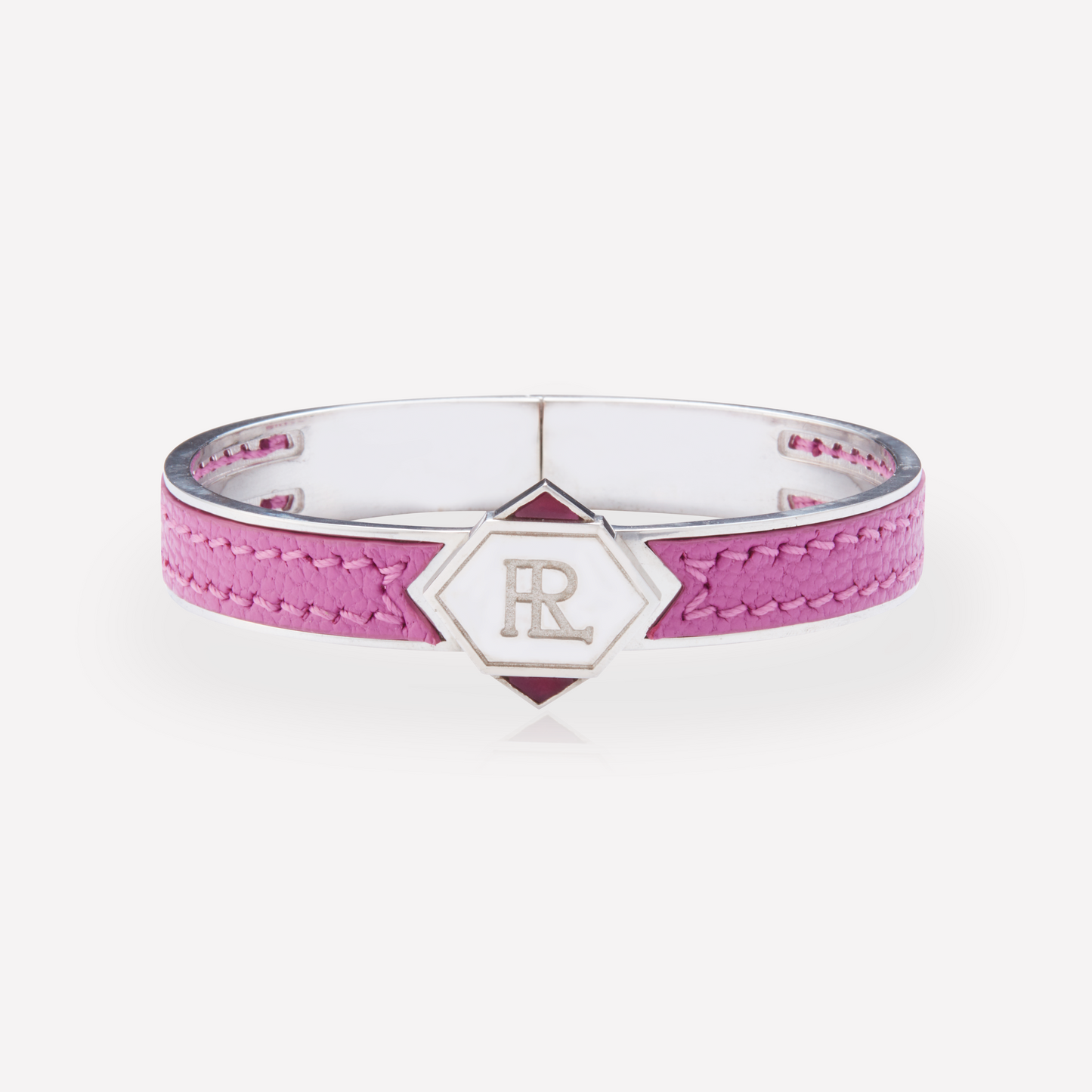 Twined Bracelet en Cuir, Grand, Violet Clair, Améthyste