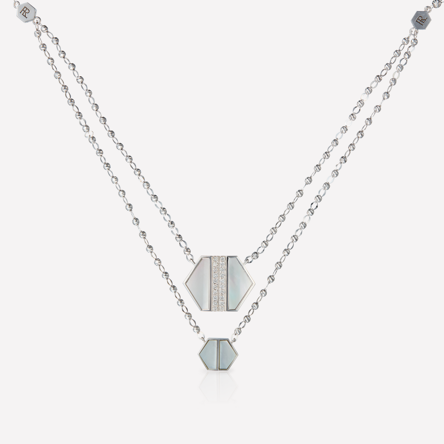 VOID Filled By You Collier, Grand, Nacre Blanc, Diamant G