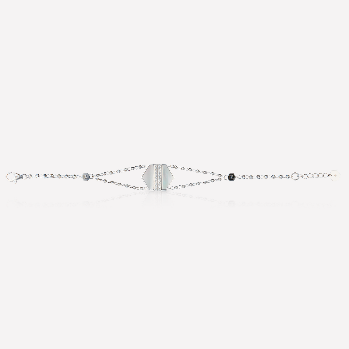 VOID Filled By You Bracelet, Grand, Nacre Blanc, Diamant