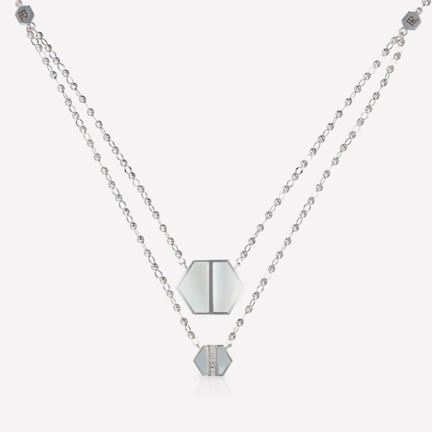 VOID Filled By You Collier, Grand, Nacre Blanc, Diamant P