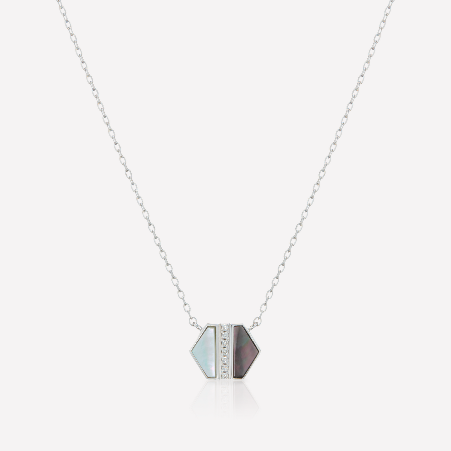 VOID Filled By You Collier, Petit, Nacre Noir&Blanc, Diamant