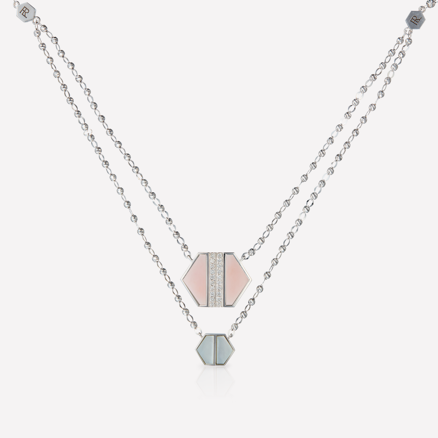 VOID Filled By You Collier, Grand, Nacre Rose, Diamant G