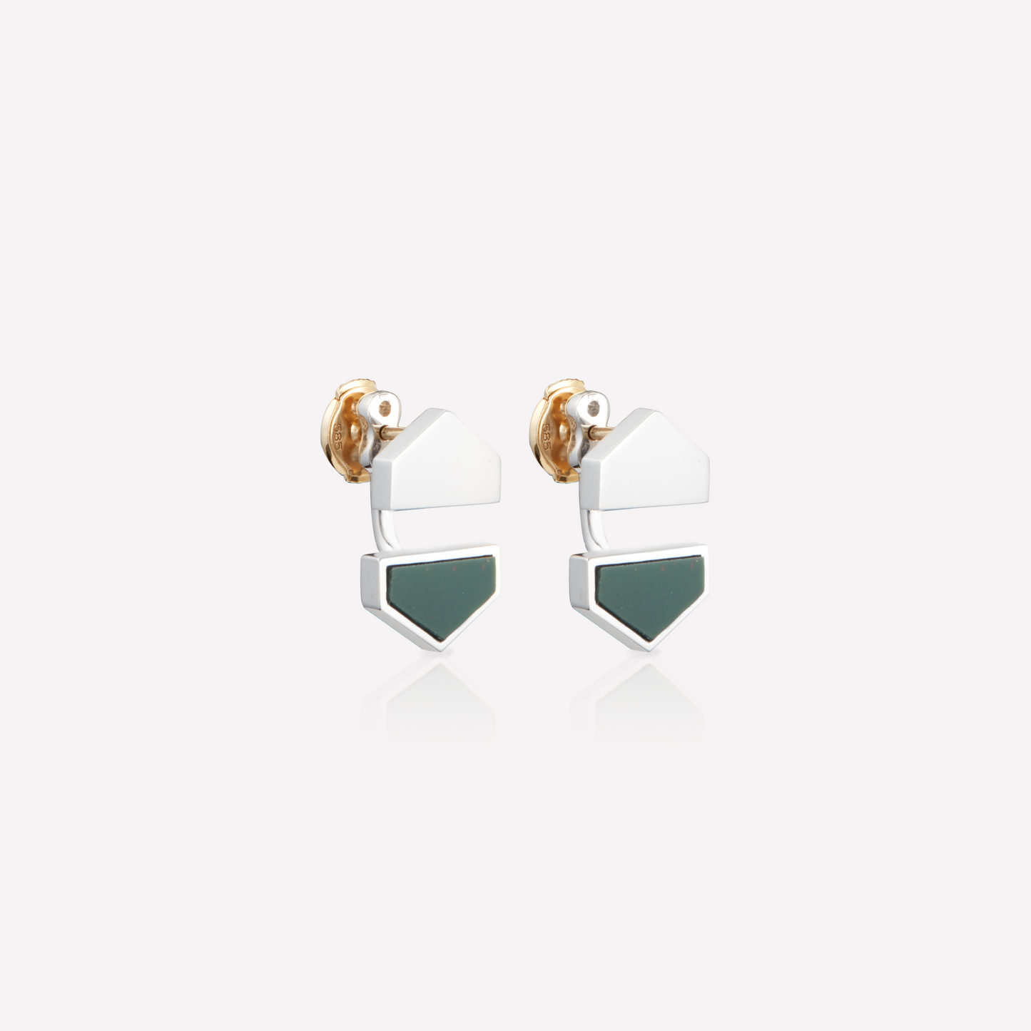 VOID Filled By You Boucle d'Oreilles, Grand, Jaspe Vert