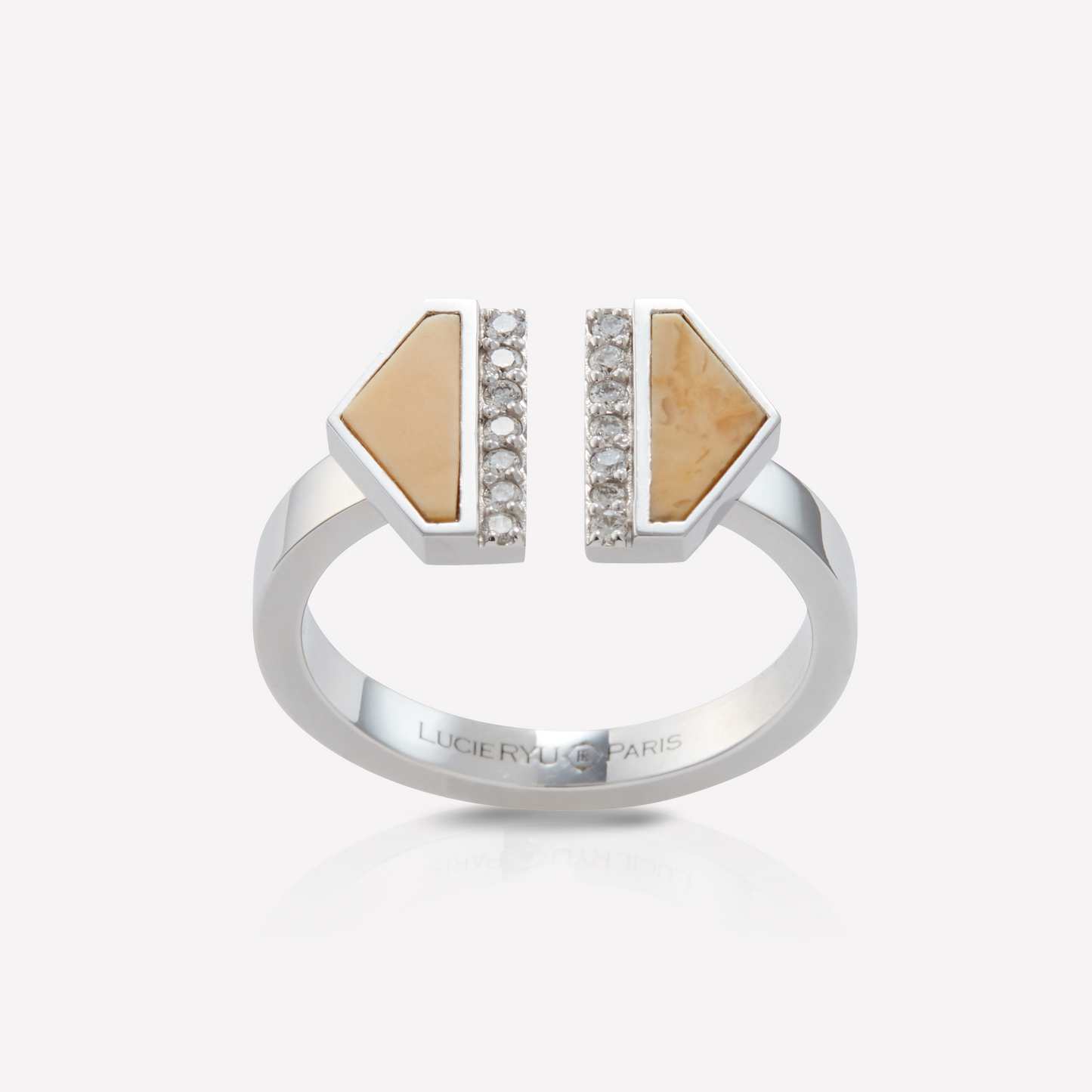 VOID Filled By You Bague, Grand, Jaspe Jaune, Diamant