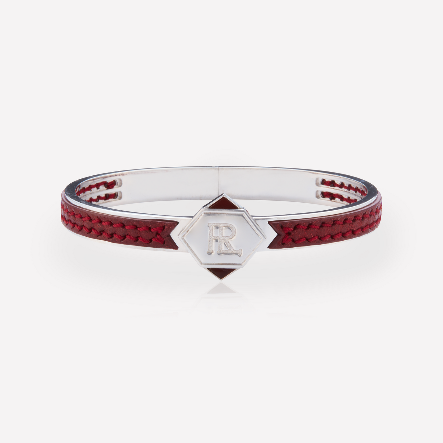 Twined Bracelet en Cuir, Petit, Vin, Cornaline