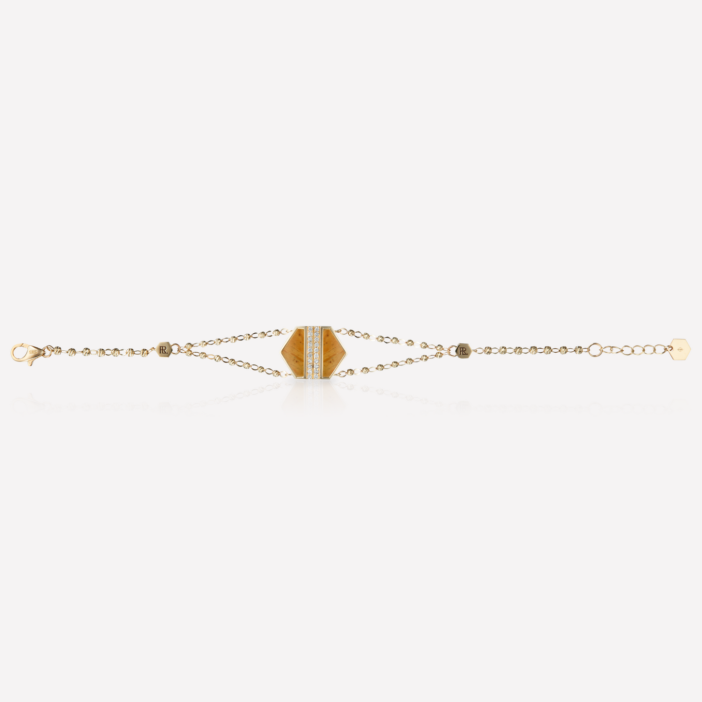 VOID Filled By You Bracelet, Grand, Jaspe Jaune, Diamant