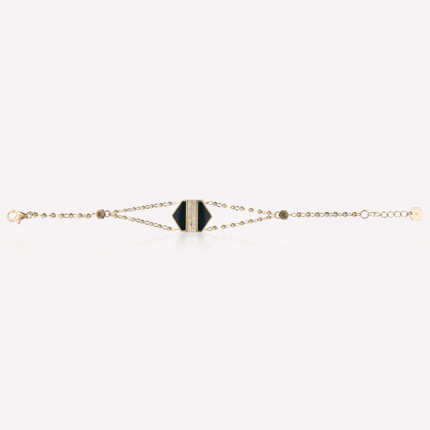 VOID Filled By You Bracelet, Grand, Jaspe Vert, Diamant
