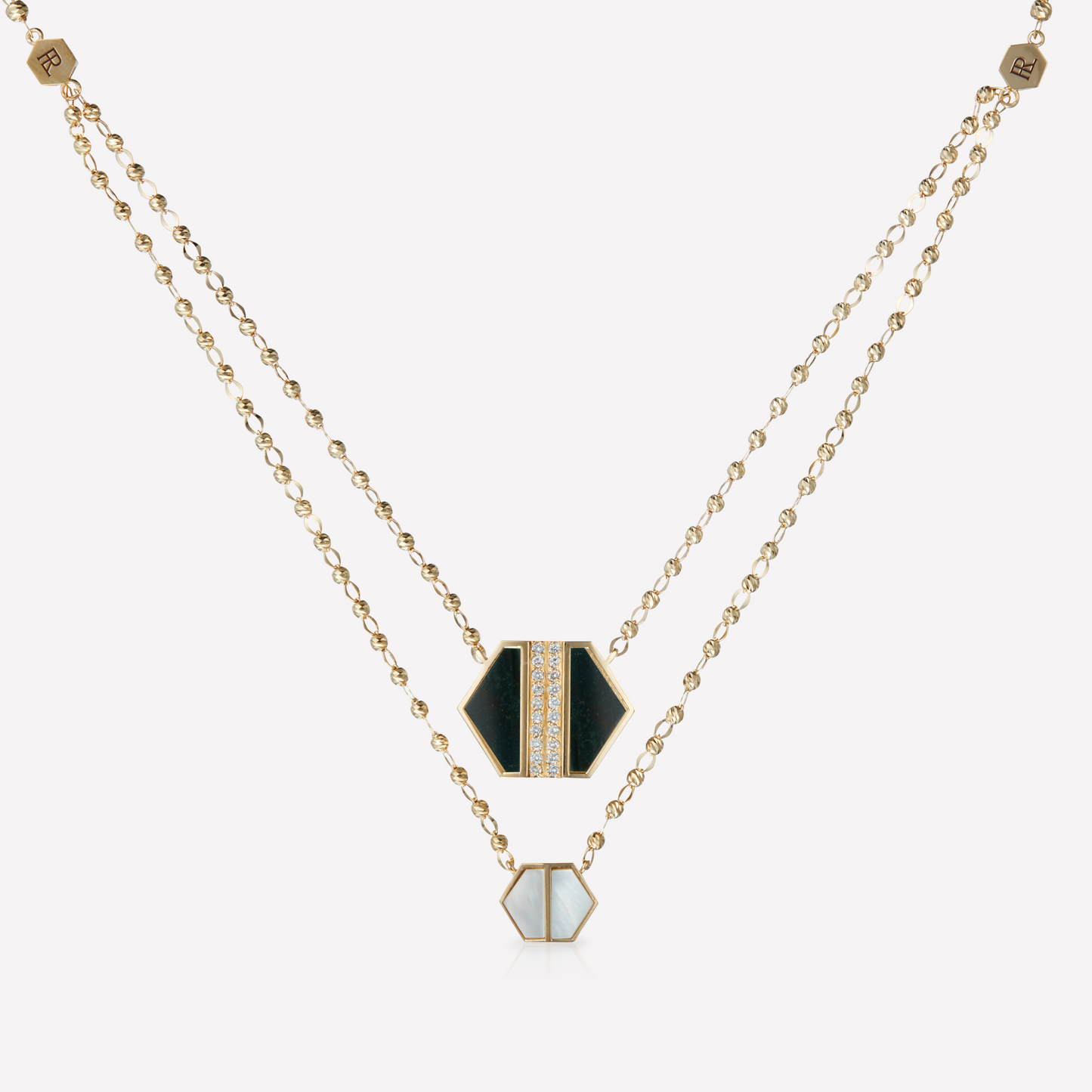 VOID Filled By You Collier, Grand, Jaspe Vert, Diamant G