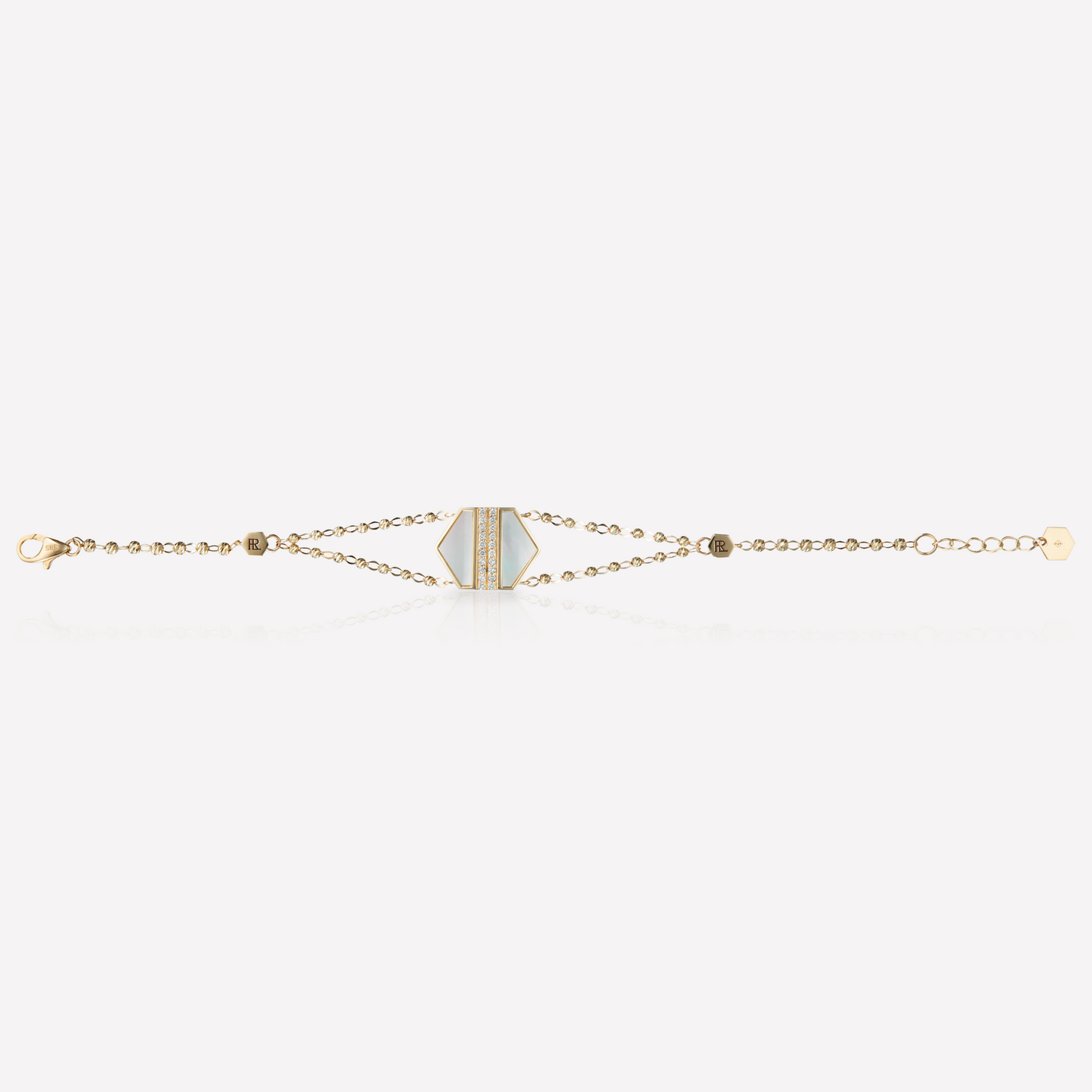 VOID Filled By You Bracelet, Grand, Nacre Blanc, Diamant