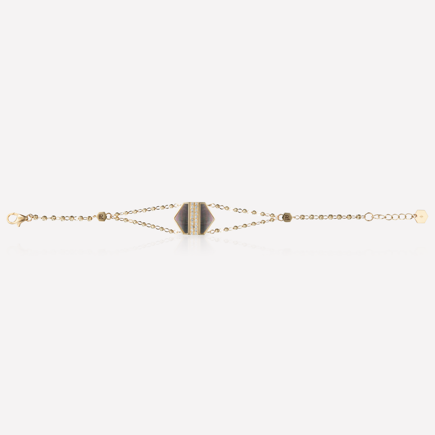 VOID Filled By You Bracelet, Grand, Nacre Noir, Diamant