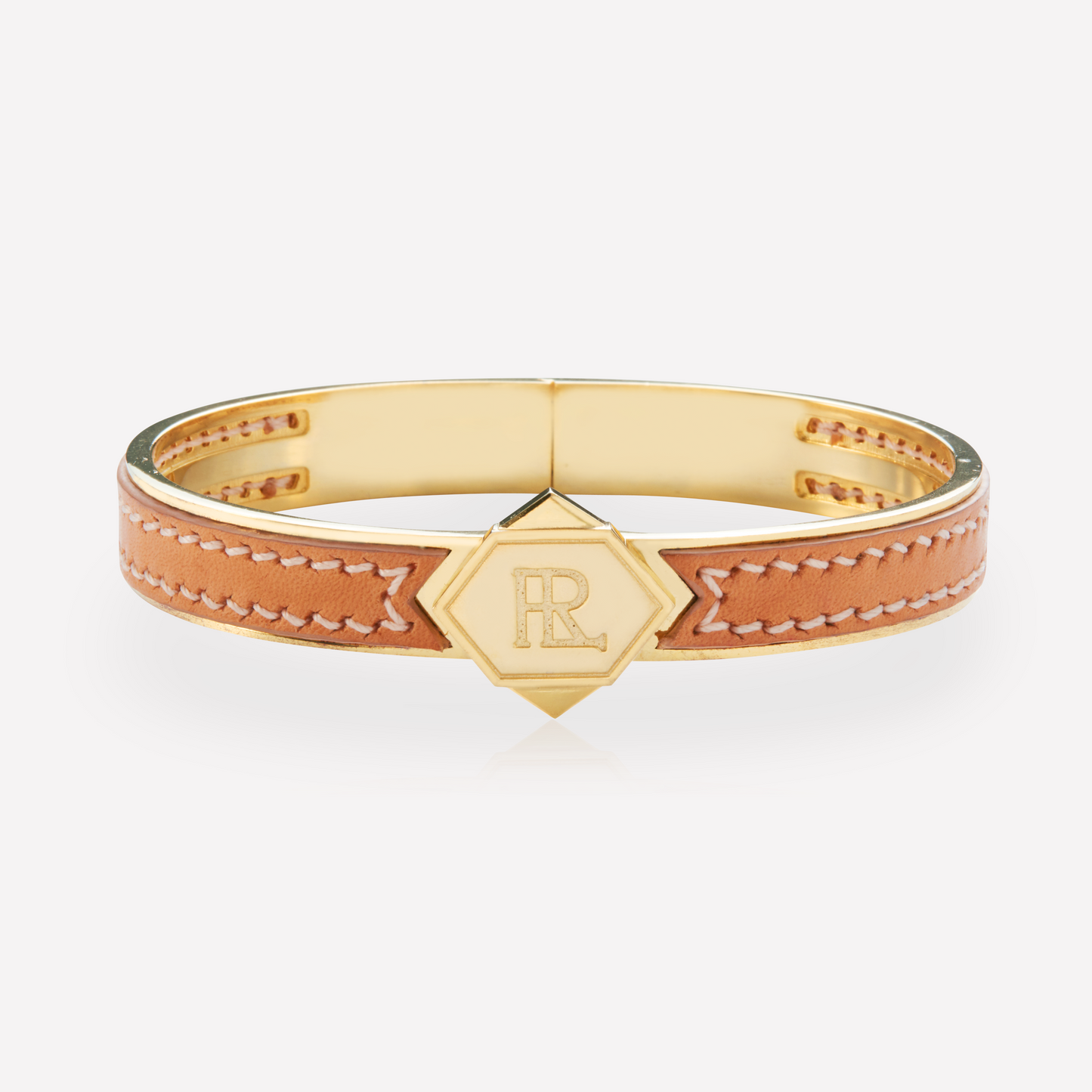 Twined Bracelet en Cuir, Grand, Brun Naturel