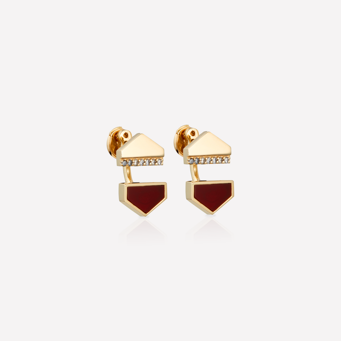 VOID Filled By You Boucle d'Oreilles, Grand, Cornaline, Diamant