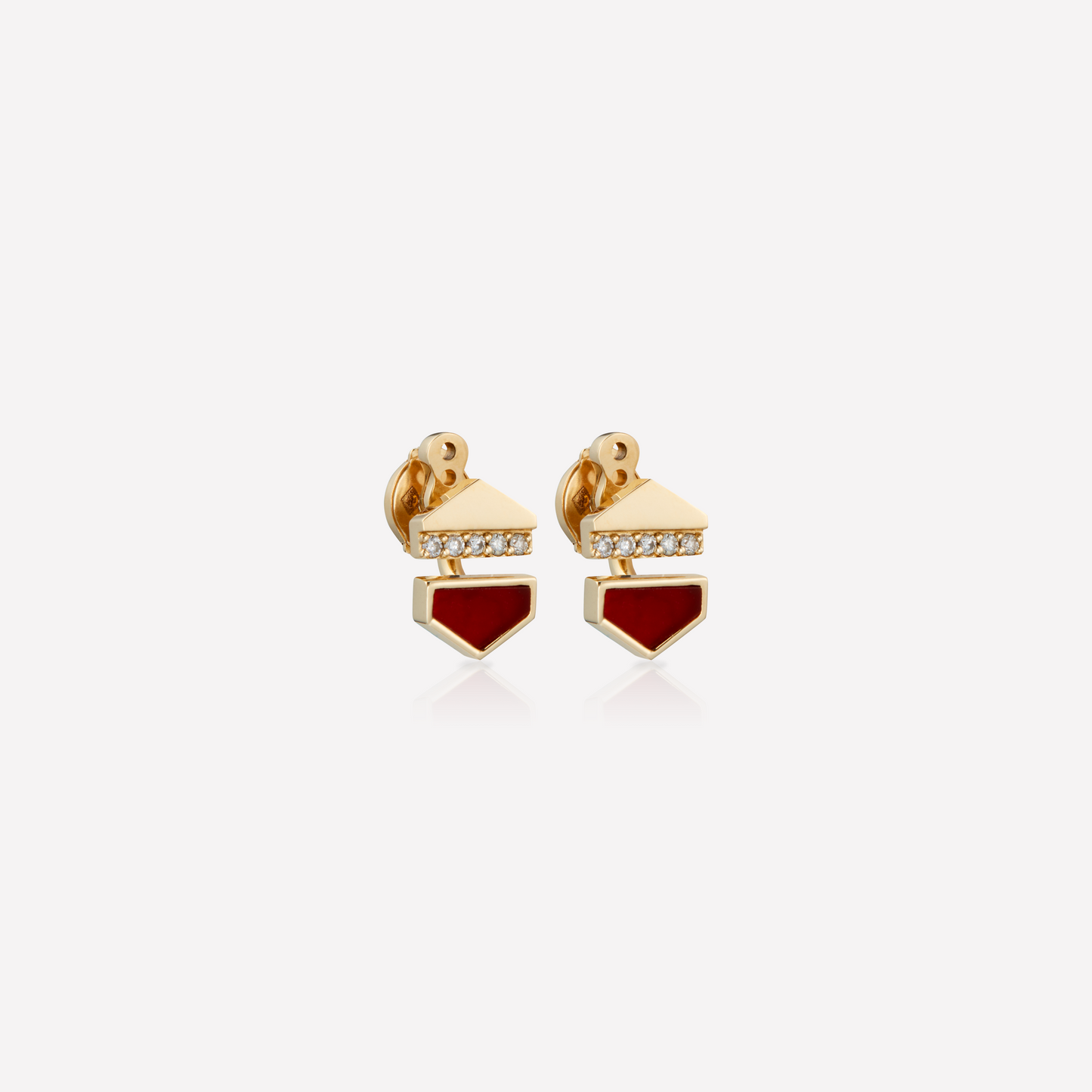 VOID Filled By You Boucle d'Oreilles, Petit, Cornaline, Diamant