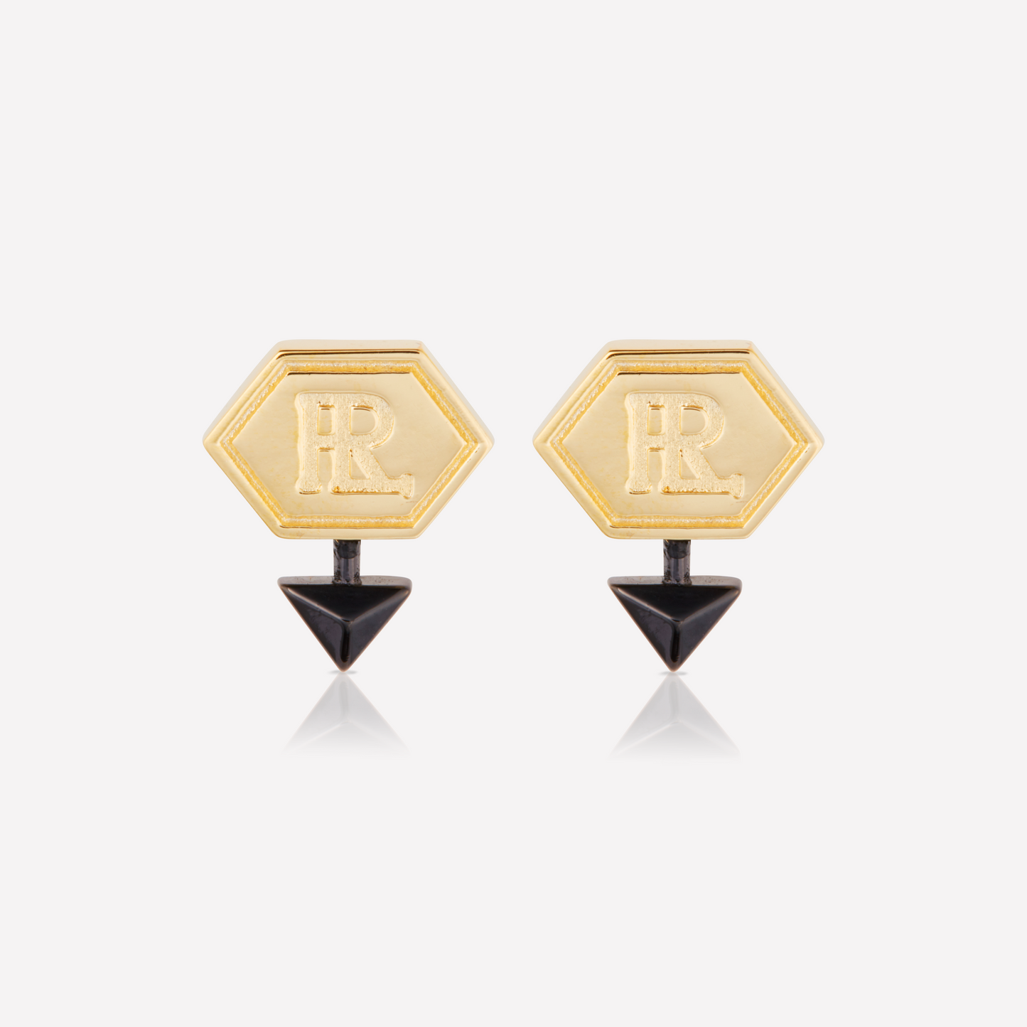 Série Hex Boucle d'Oreille, 2 tons, Noir
