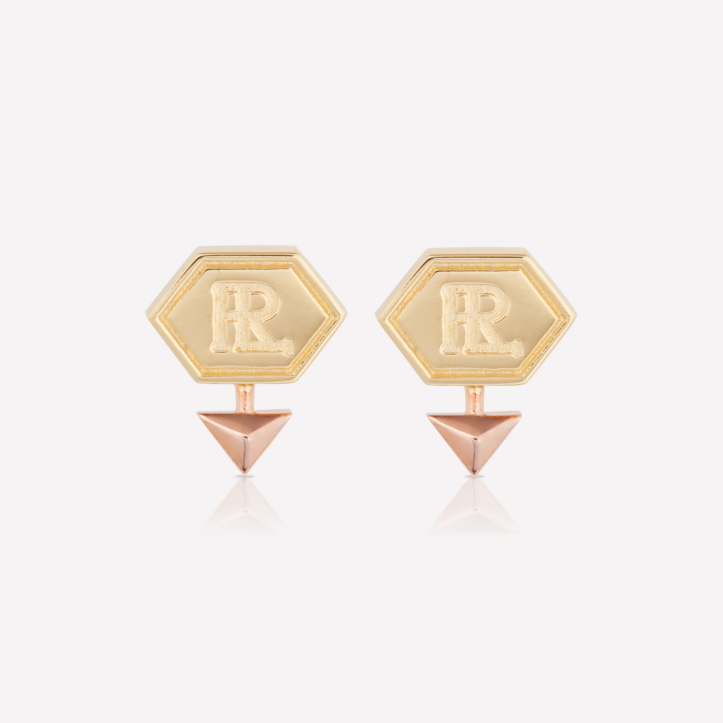 Série Hex Boucle d'Oreille, 2 tons, Rose