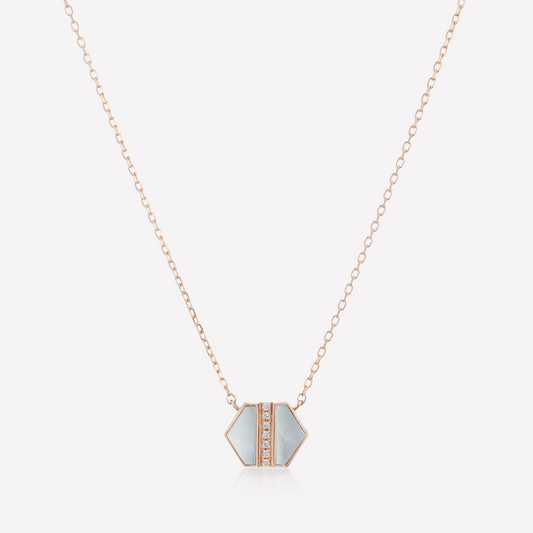 VOID Filled By You Collier, Petit, Nacre Blanc, Diamant