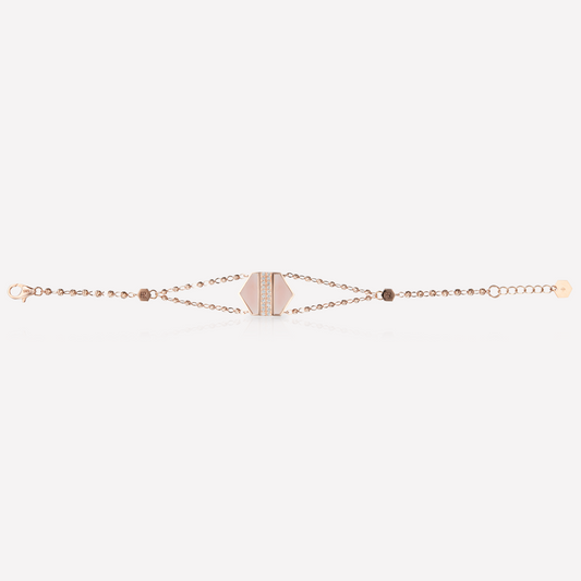 VOID Filled By You Bracelet, Grand, Nacre Rose, Diamant