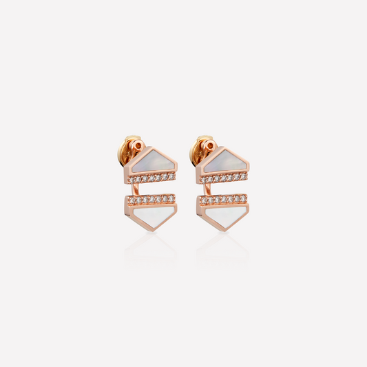 VOID Filled By You Boucle d'Oreilles, Grand, Nacre Blanc, Diamant