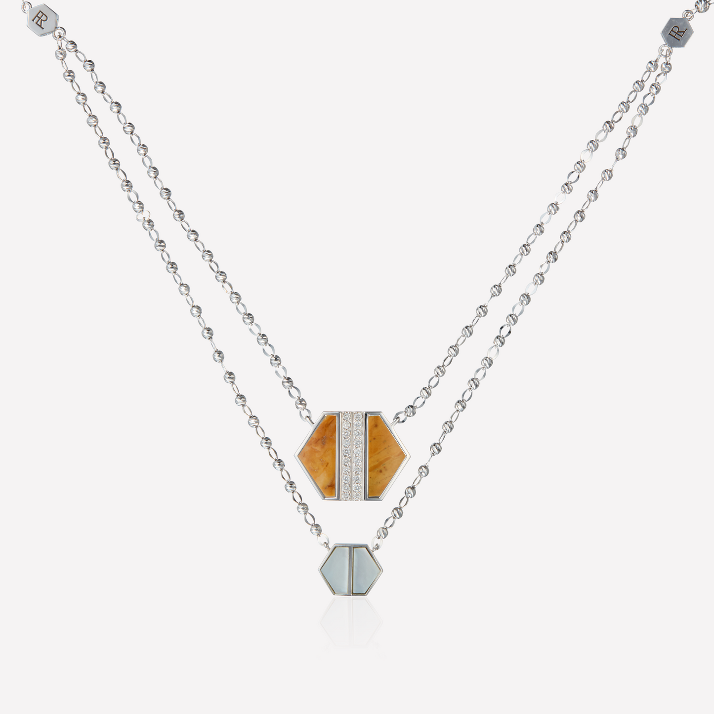VOID Filled By You Collier, Grand, Jaspe Jaune, Diamant G