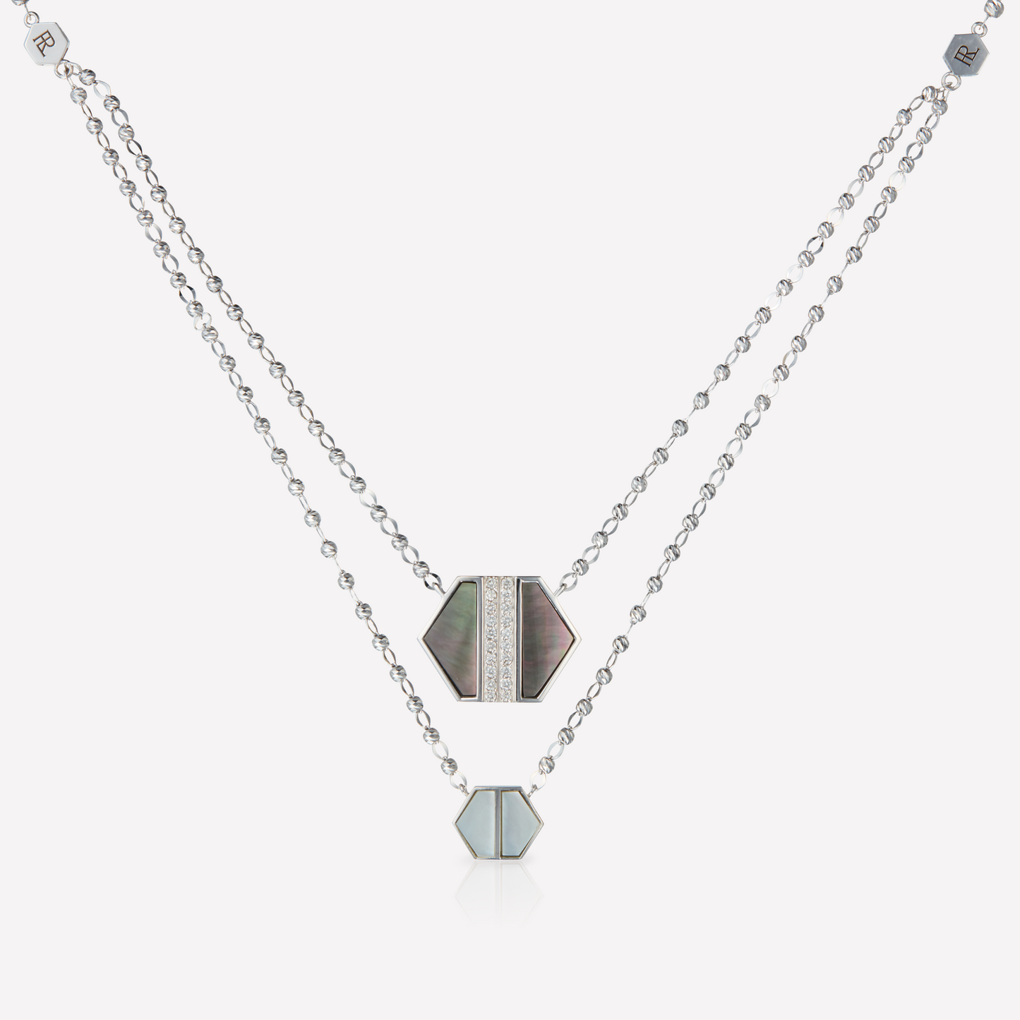 VOID Filled By You Collier, Grand, Nacre Noir, Diamant G