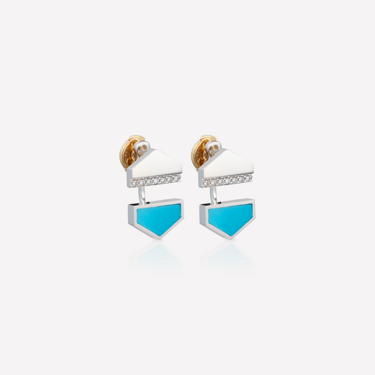 VOID Filled By You Boucle d'Oreilles, Grand, Turquoise, Diamant