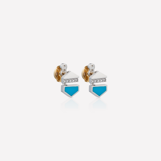 VOID Filled By You Boucle d'Oreilles, Petit, Turquoise, Diamant