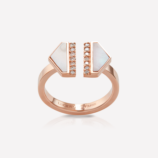 VOID Filled By You Bague, Grand, Nacre Blanc, Diamant