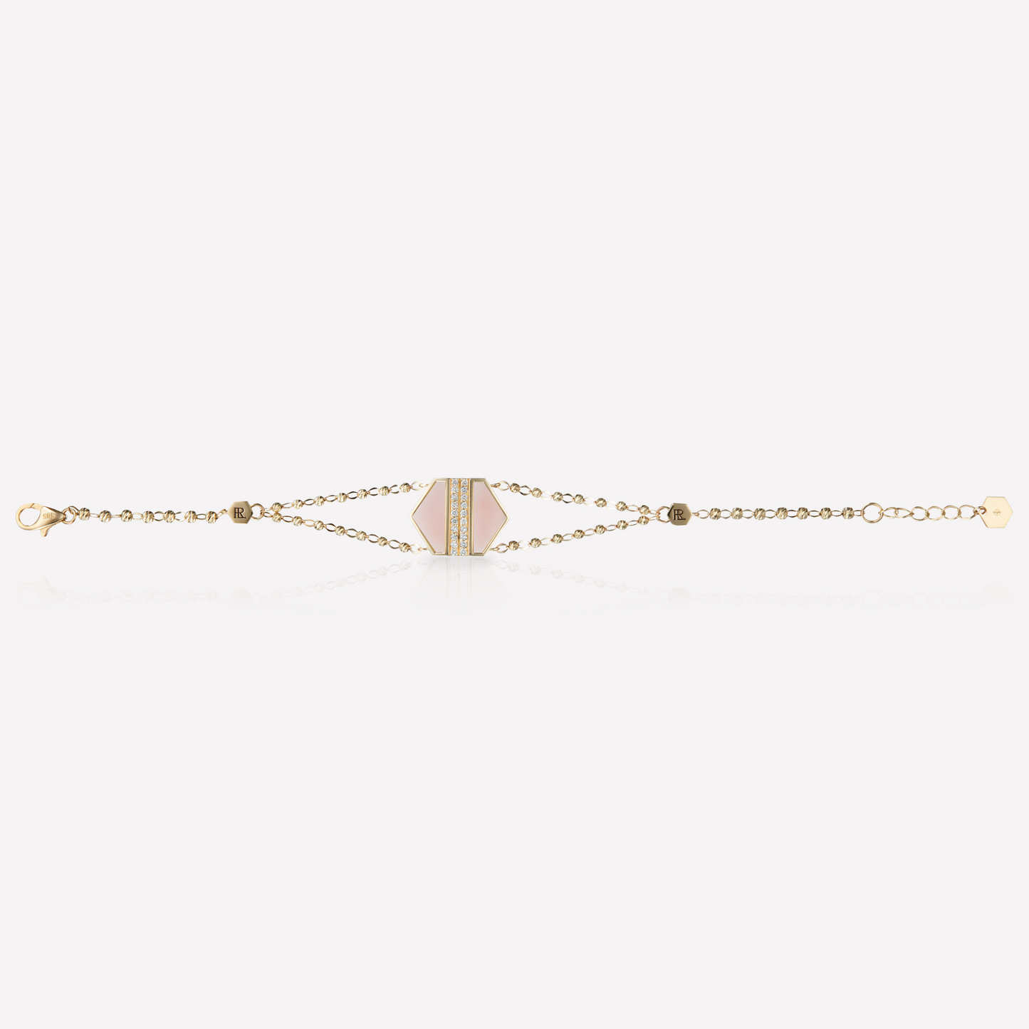 VOID Filled By You Bracelet, Grand, Nacre Rose, Diamant